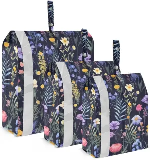 SPRIPORT Flowers Leaves Pink 3 Set Compression Packing Cubes for Travel Lightweight Luggage Organizer Bags for Carry on Suitcase Travel Cubes for Woman Man Vacation Clothes