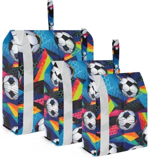 SPRIPORT Football Blue Balls 3 Set Compression Packing Cubes for Travel Lightweight Luggage Organizer Bags for Carry on Suitcase Luggage Cubes for Woman Man Clothes Vacation