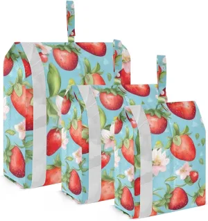 SPRIPORT Fruit Cartoon Strawberry Red 3 Set Compression Packing Cubes for Travel Lightweight Luggage Organizer Bags for Carry on Suitcase Travel Accessories for Man Woman Clothes Vacation