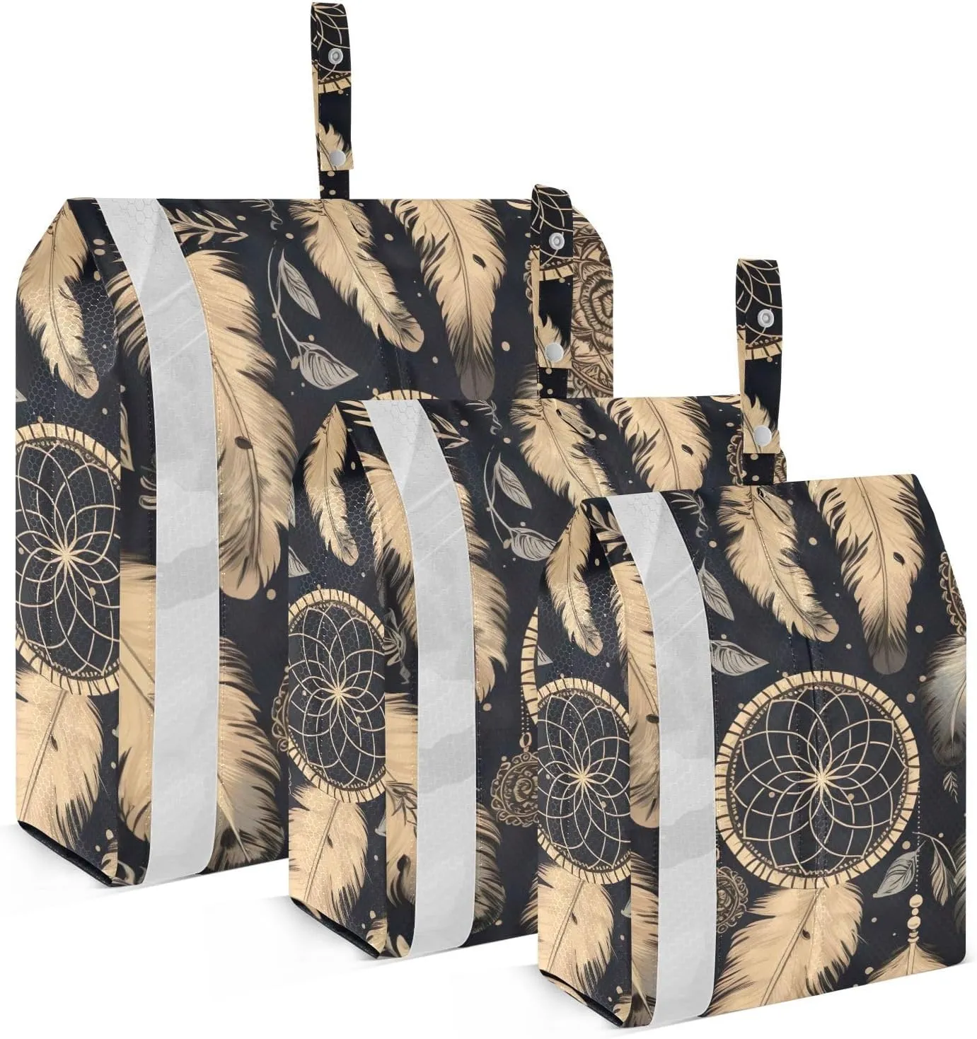 SPRIPORT Gold Black Dream Catcher 3 Set Compression Packing Cubes for Travel Lightweight Luggage Organizer Bags for Carry on Suitcase Travel Accessories for Woman Man Vacation Clothes