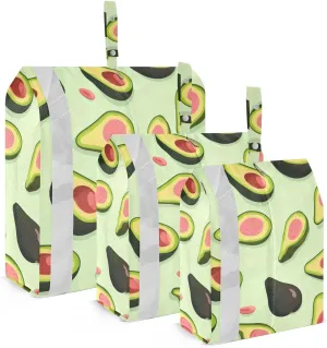 SPRIPORT Green Avocado Fruit 3 Set Compression Packing Cubes for Travel Lightweight Luggage Organizer Bags for Carry on Suitcase Travel Essentials for Man Woman Clothes Vacation