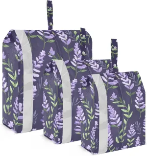 SPRIPORT Hand Painted Lavender 3 Set Compression Packing Cubes for Travel Lightweight Luggage Organizer Bags for Carry on Suitcase Travel Cubes for Vacation Man Woman Clothes