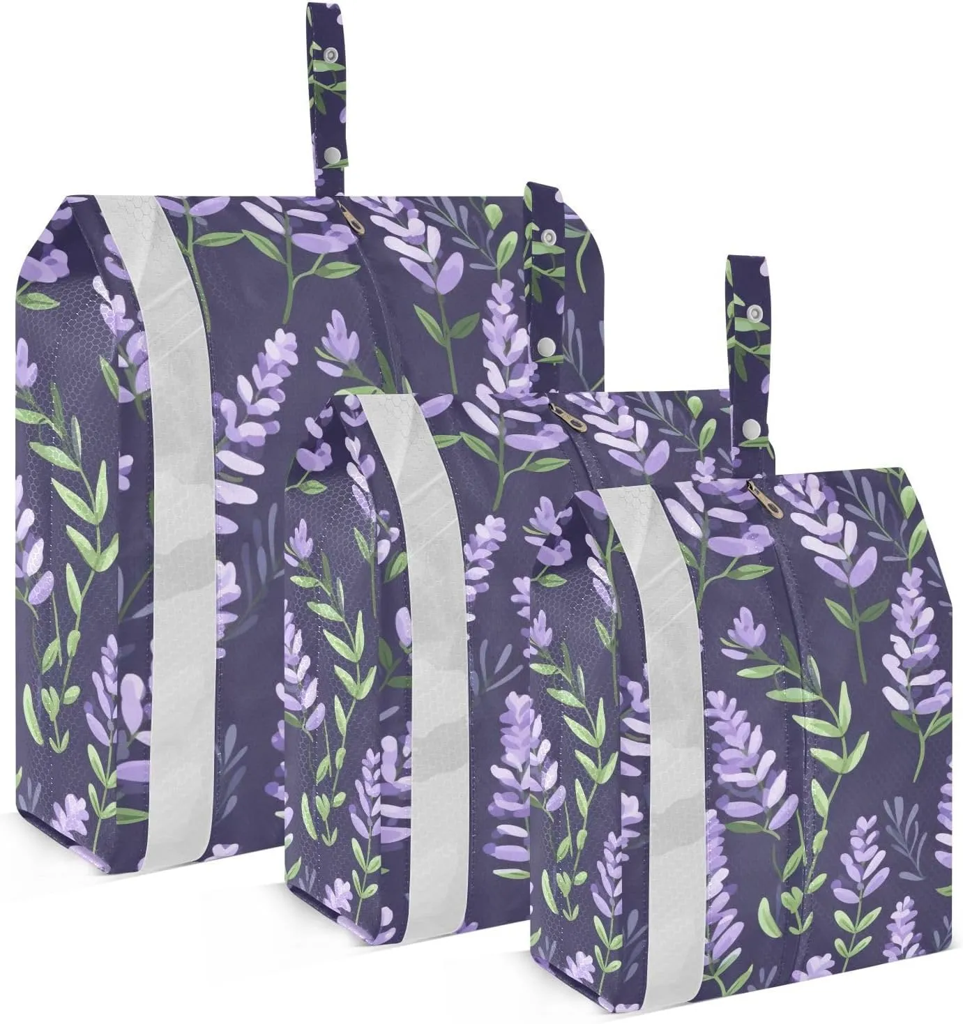 SPRIPORT Hand Painted Lavender 3 Set Compression Packing Cubes for Travel Lightweight Luggage Organizer Bags for Carry on Suitcase Travel Cubes for Vacation Man Woman Clothes