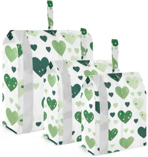SPRIPORT Heart Dot Green 3 Set Compression Packing Cubes for Travel Lightweight Luggage Organizer Bags for Carry on Suitcase Travel Cubes for Vacation Man Woman Clothes