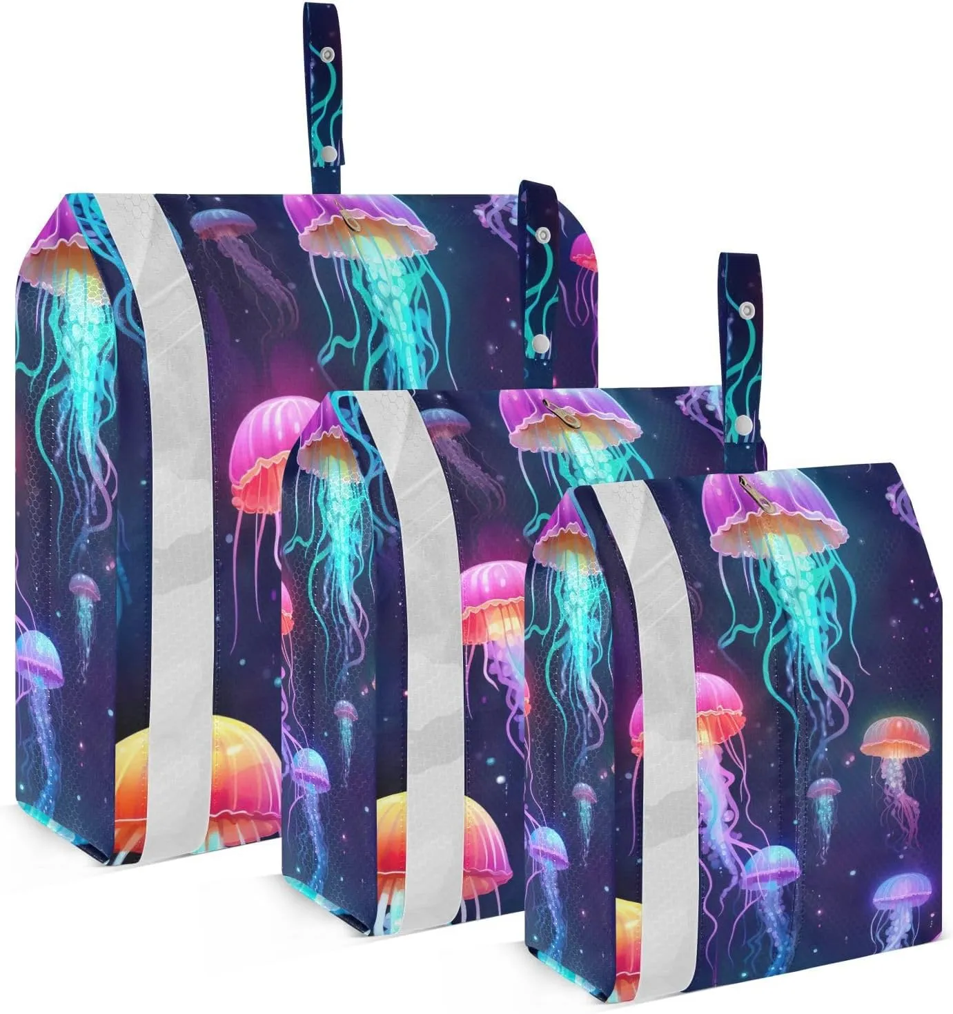 SPRIPORT Jellyfish Funny 3 Set Compression Packing Cubes for Travel Lightweight Luggage Organizer Bags for Carry on Suitcase Travel Essentials for Woman Man Vacation Clothes