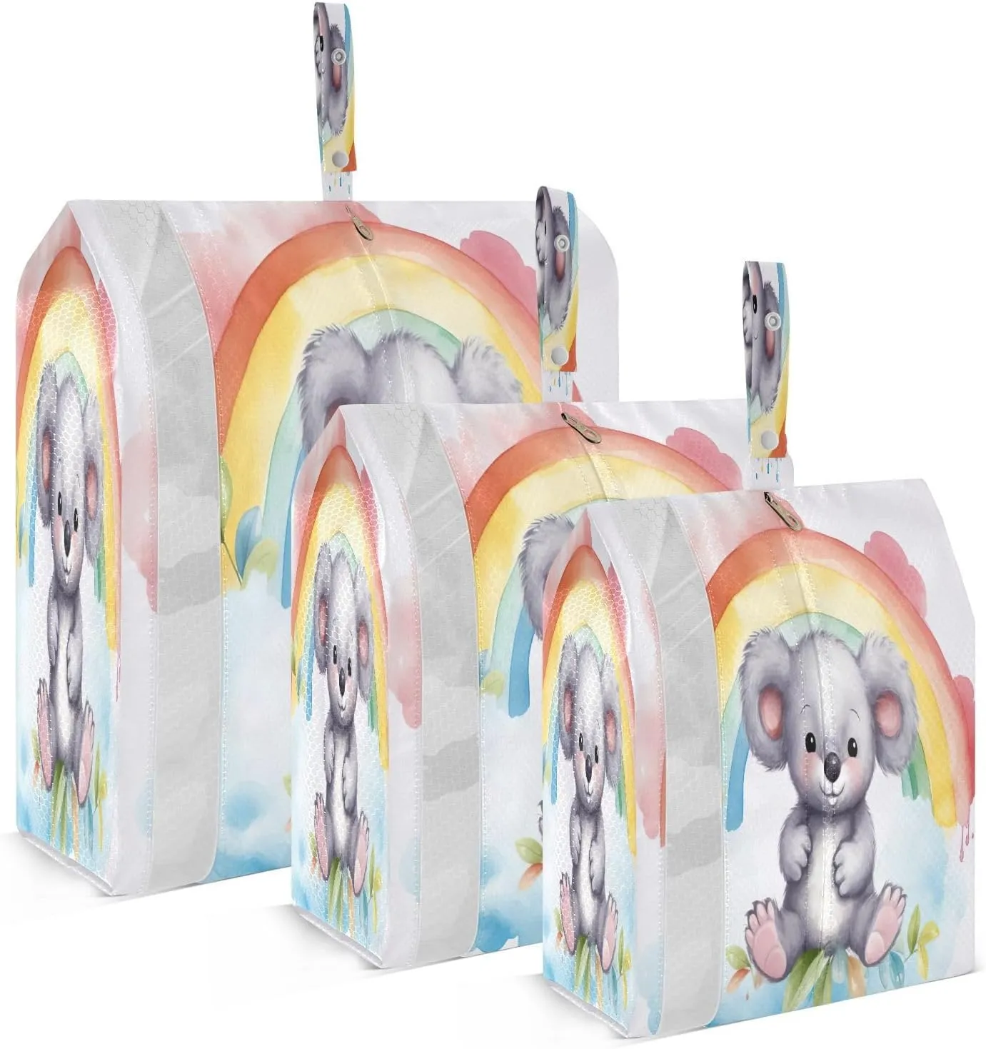 SPRIPORT Koala Cute Rainbow 3 Set Compression Packing Cubes for Travel Lightweight Luggage Organizer Bags for Carry on Suitcase Travel Essentials for Woman Man Clothes Vacation