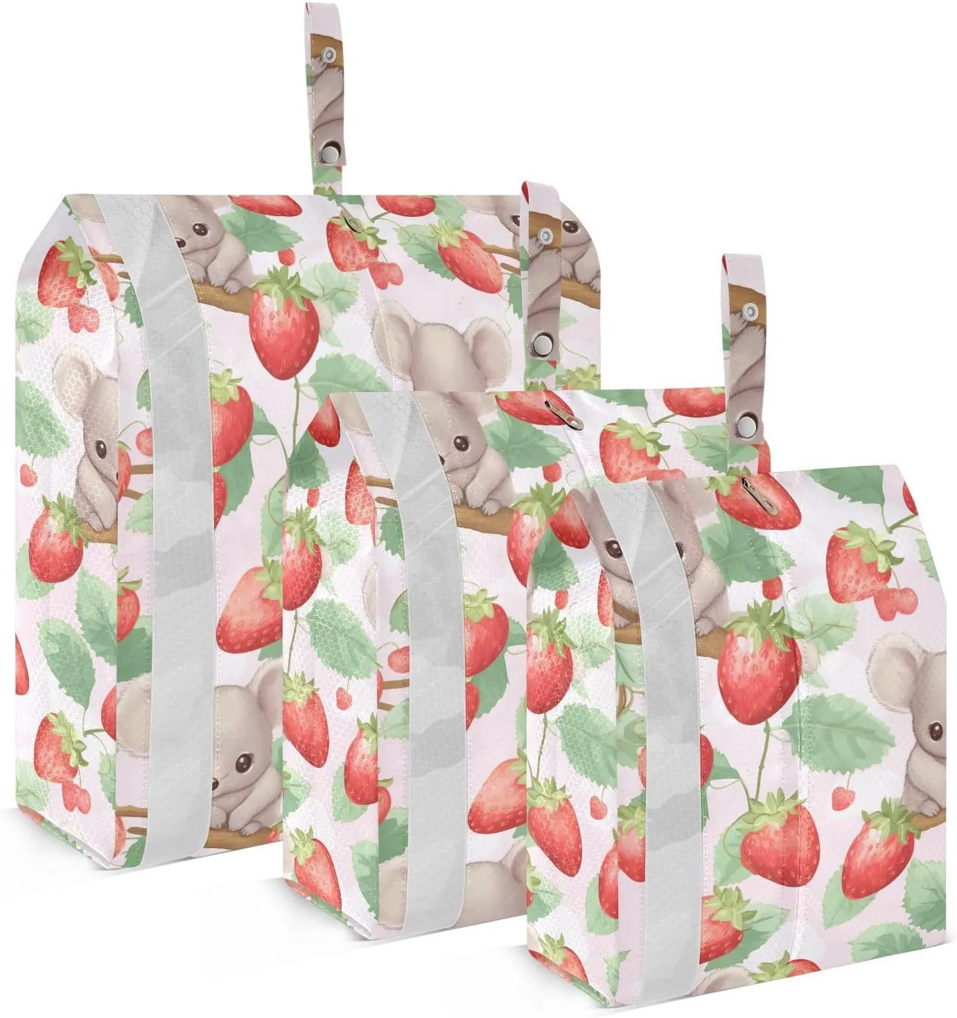 SPRIPORT Koala Strawberry Cute 3 Set Compression Packing Cubes for Travel Lightweight Luggage Organizer Bags for Carry on Suitcase Travel Cubes for Vacation Woman Man Clothes
