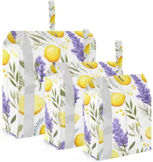 SPRIPORT Lavender Lemon 3 Set Compression Packing Cubes for Travel Lightweight Luggage Organizer Bags for Carry on Suitcase Travel Accessories for Woman Man Clothes Vacation