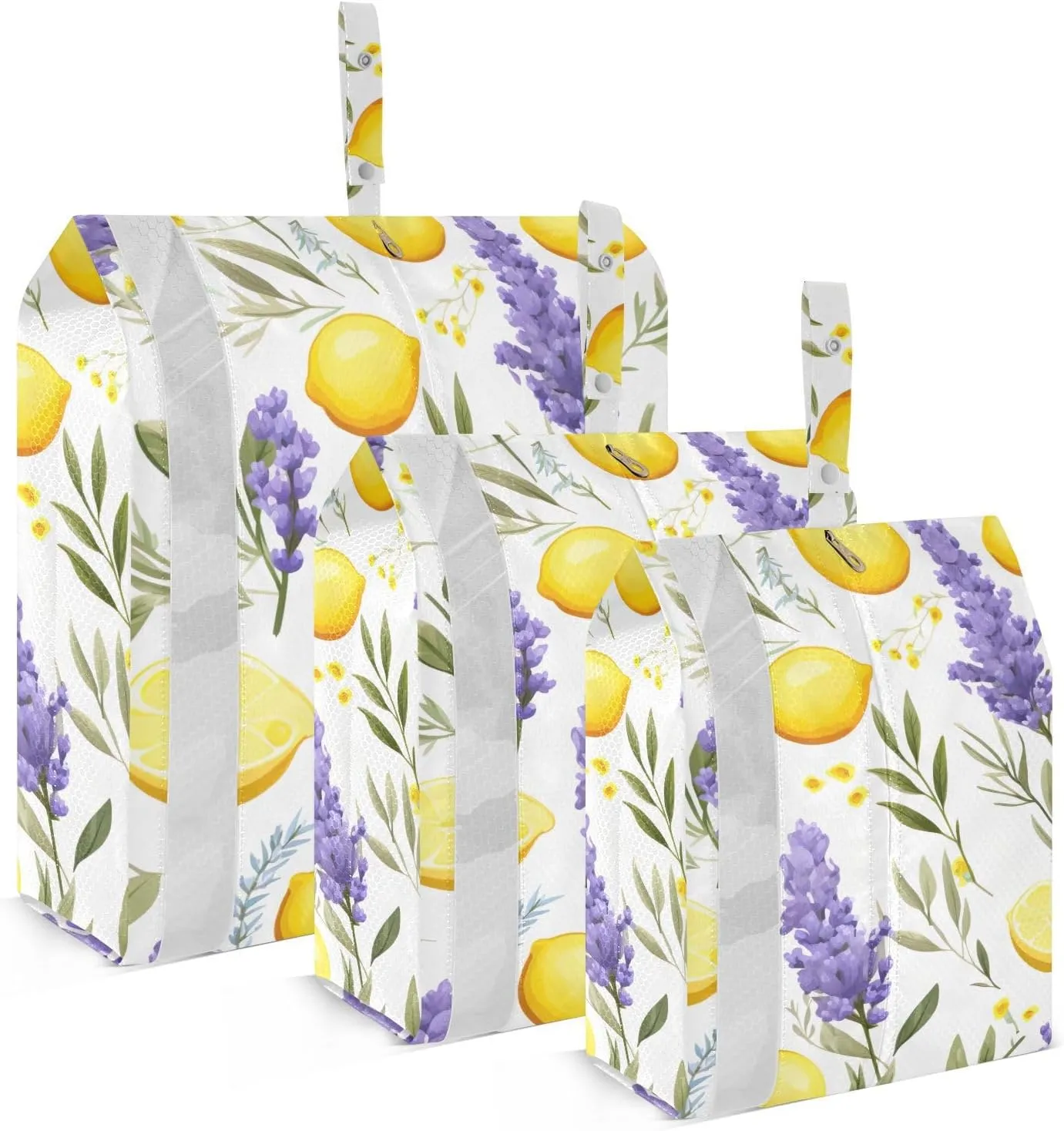 SPRIPORT Lavender Lemon 3 Set Compression Packing Cubes for Travel Lightweight Luggage Organizer Bags for Carry on Suitcase Travel Accessories for Woman Man Clothes Vacation