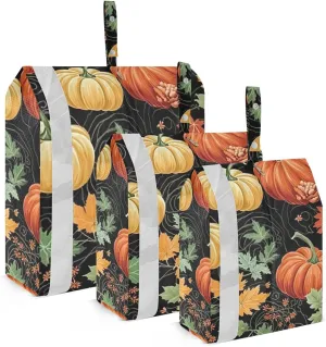 SPRIPORT Leaves Autumn Pumpkins Maples 3 Set Compression Packing Cubes for Travel Lightweight Luggage Organizer Bags for Carry on Suitcase Travel Cubes for Woman Man Vacation Clothes