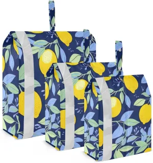 SPRIPORT Leaves Colorful Lemon 3 Set Compression Packing Cubes for Travel Lightweight Luggage Organizer Bags for Carry on Suitcase Travel Essentials for Vacation Woman Man Clothes