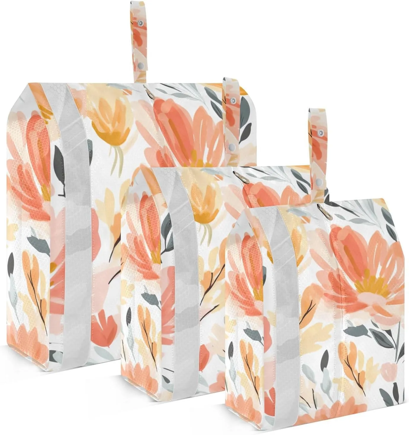 SPRIPORT Leaves Floral Flower 3 Set Compression Packing Cubes for Travel Lightweight Luggage Organizer Bags for Carry on Suitcase Travel Cubes for Woman Man Clothes Vacation