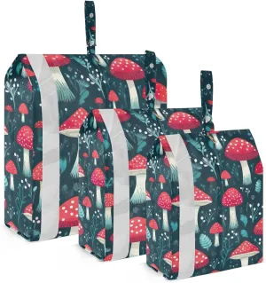 SPRIPORT Leaves Mushroom Colorful Cartoon 3 Set Compression Packing Cubes for Travel Lightweight Luggage Organizer Bags for Carry on Suitcase Travel Essentials for Vacation Woman Man Clothes