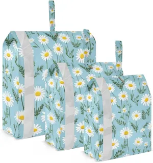 SPRIPORT Leaves Spring Daisy 3 Set Compression Packing Cubes for Travel Lightweight Luggage Organizer Bags for Carry on Suitcase Travel Storage Bags for Man Woman Vacation Clothes