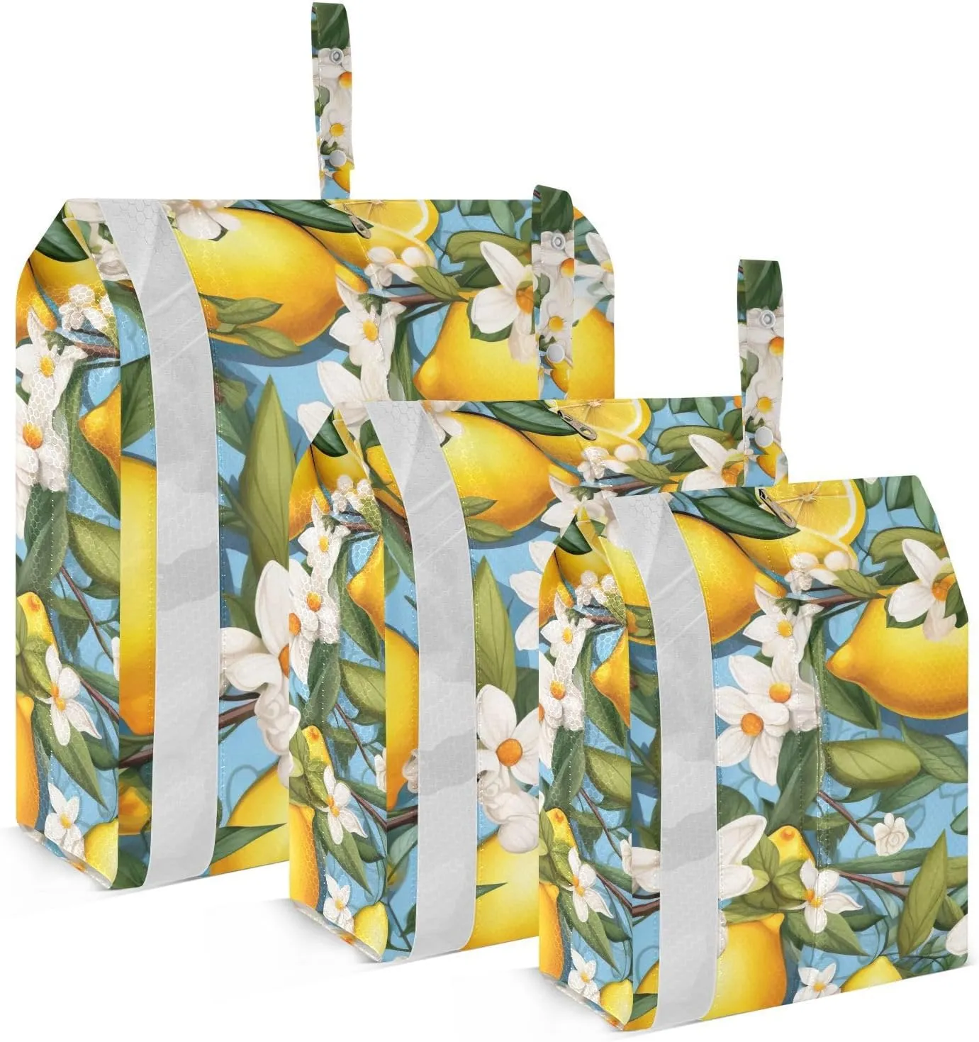 SPRIPORT Lemon Flower 3 Set Compression Packing Cubes for Travel Lightweight Luggage Organizer Bags for Carry on Suitcase Travel Accessories for Man Woman Vacation Clothes