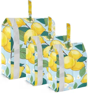 SPRIPORT Lemon Slices Blue 3 Set Compression Packing Cubes for Travel Lightweight Luggage Organizer Bags for Carry on Suitcase Travel Essentials for Woman Man Clothes Vacation