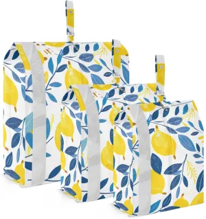 SPRIPORT Lemon with Leaves 3 Set Compression Packing Cubes for Travel Lightweight Luggage Organizer Bags for Carry on Suitcase Travel Essentials for Vacation Woman Man Clothes