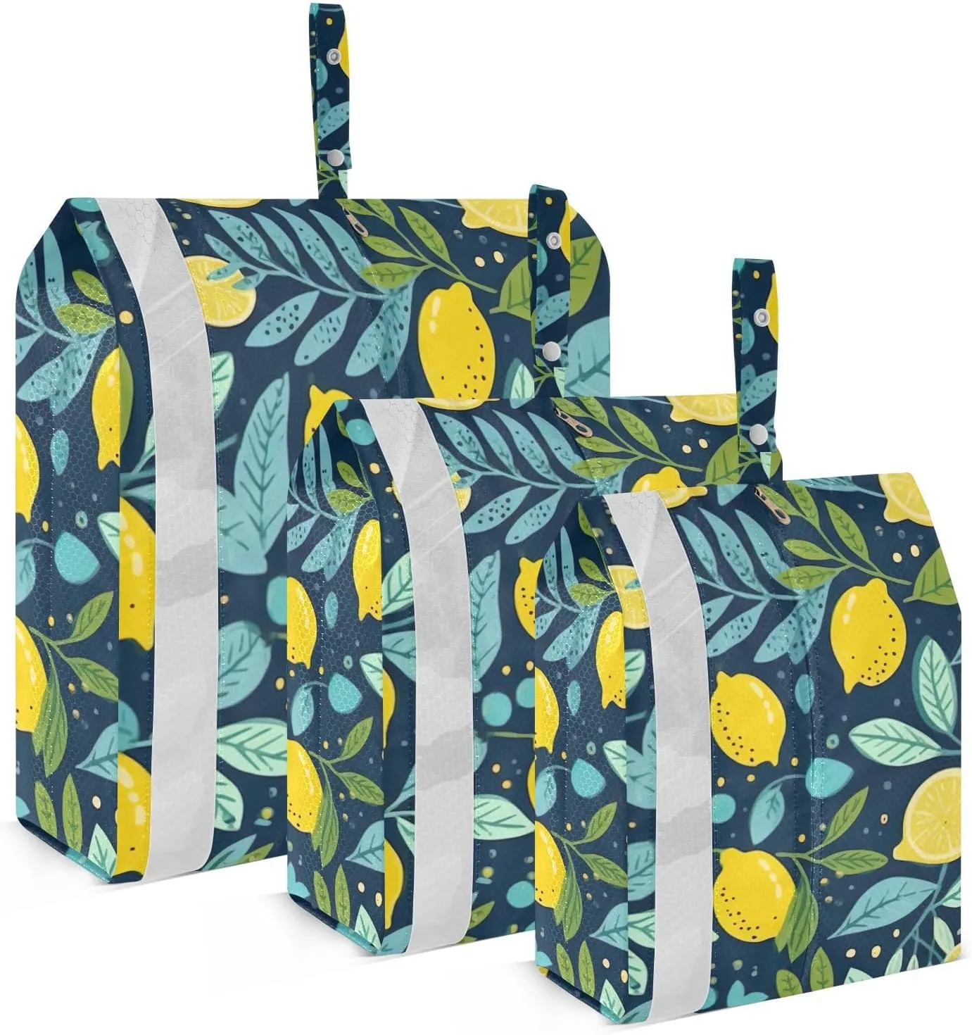 SPRIPORT Lemons Leaves 3 Set Compression Packing Cubes for Travel Lightweight Luggage Organizer Bags for Carry on Suitcase Travel Essentials for Vacation Woman Man Clothes