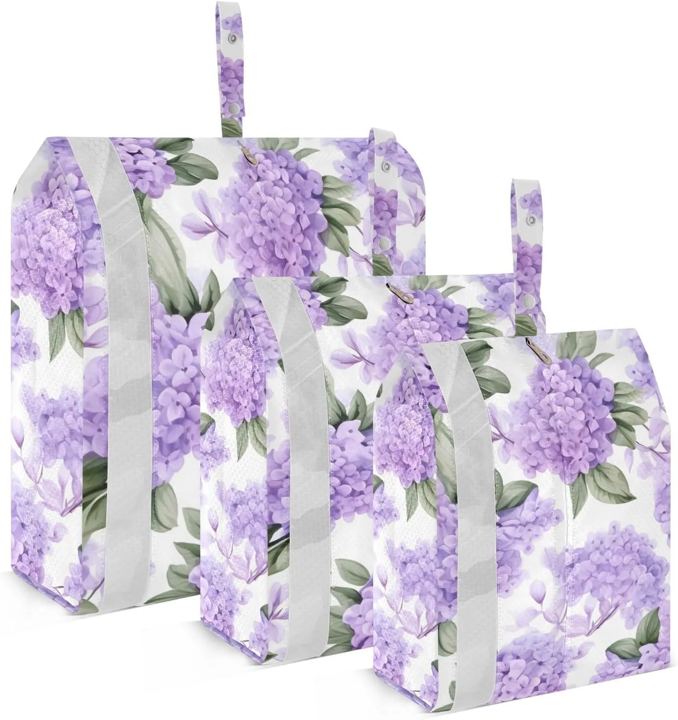 SPRIPORT Lilacs Flowers Purple 3 Set Compression Packing Cubes for Travel Lightweight Luggage Organizer Bags for Carry on Suitcase Travel Cubes for Woman Man Clothes Vacation