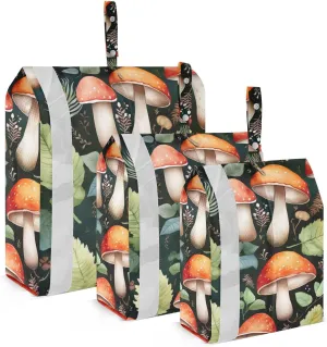 SPRIPORT Mushroom Colorful Leaves 3 Set Compression Packing Cubes for Travel Lightweight Luggage Organizer Bags for Carry on Suitcase Travel Essentials for Man Woman Vacation Clothes