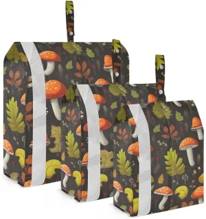 SPRIPORT Mushrooms Autumn Fall Forest 3 Set Compression Packing Cubes for Travel Lightweight Luggage Organizer Bags for Carry on Suitcase Luggage Cubes for Man Woman Vacation Clothes