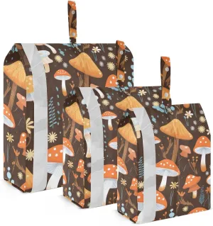 SPRIPORT Mushrooms Forest Brown 3 Set Compression Packing Cubes for Travel Lightweight Luggage Organizer Bags for Carry on Suitcase Travel Accessories for Vacation Man Woman Clothes