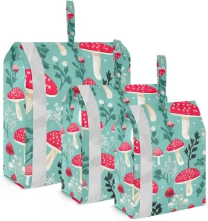 SPRIPORT Mushrooms Leaves Cartoon Colorful 3 Set Compression Packing Cubes for Travel Lightweight Luggage Organizer Bags for Carry on Suitcase Travel Cubes for Woman Man Clothes Vacation