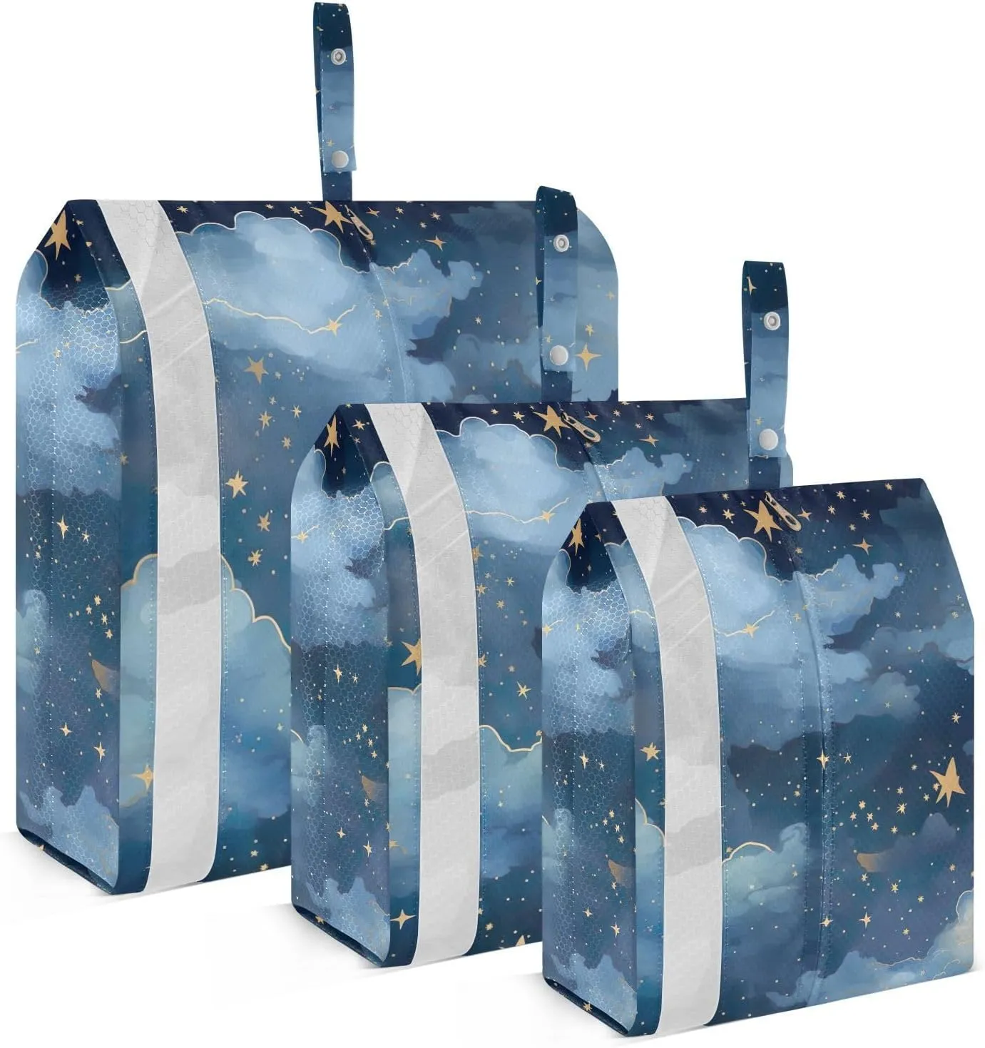 SPRIPORT Night Star Clouds 3 Set Compression Packing Cubes for Travel Lightweight Luggage Organizer Bags for Carry on Suitcase Travel Essentials for Woman Man Clothes Vacation