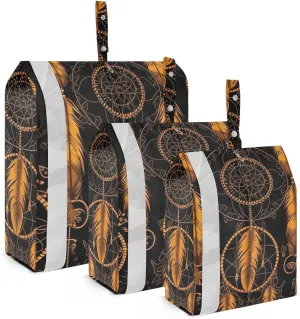 SPRIPORT Orange Dream Catcher 3 Set Compression Packing Cubes for Travel Lightweight Luggage Organizer Bags for Carry on Suitcase Travel Storage Bags for Man Woman Vacation Clothes