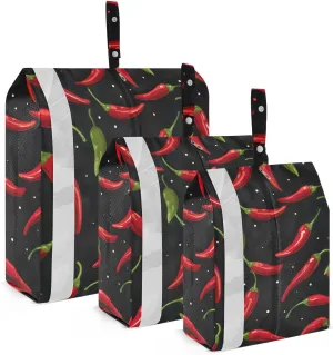 SPRIPORT Peppers Spicy 3 Set Compression Packing Cubes for Travel Lightweight Luggage Organizer Bags for Carry on Suitcase Luggage Cubes for Vacation Man Woman Clothes