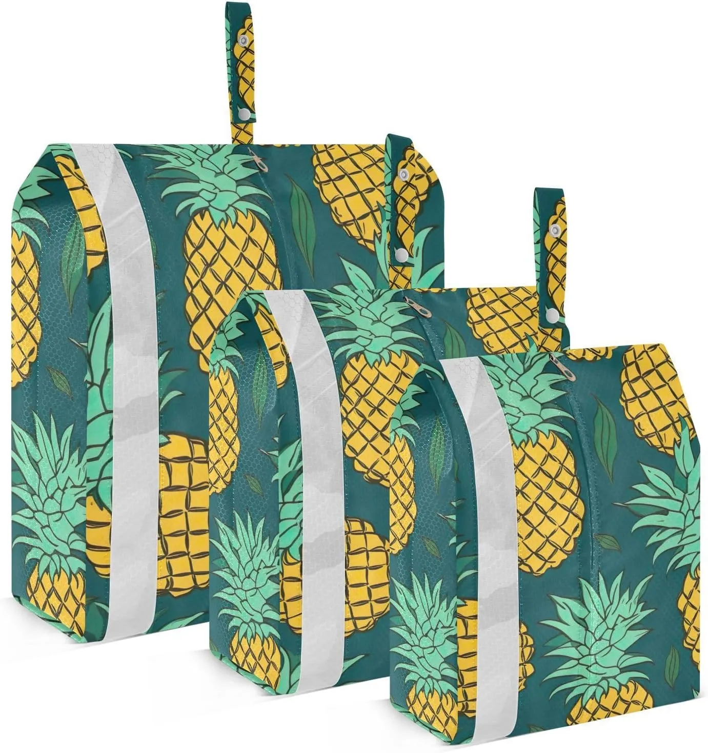 SPRIPORT Pineapple Dark Green 3 Set Compression Packing Cubes for Travel Lightweight Luggage Organizer Bags for Carry on Suitcase Travel Accessories for Man Woman Vacation Clothes