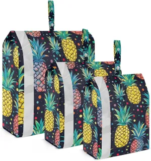 SPRIPORT Pineapples Polka Dots 3 Set Compression Packing Cubes for Travel Lightweight Luggage Organizer Bags for Carry on Suitcase Travel Accessories for Vacation Man Woman Clothes