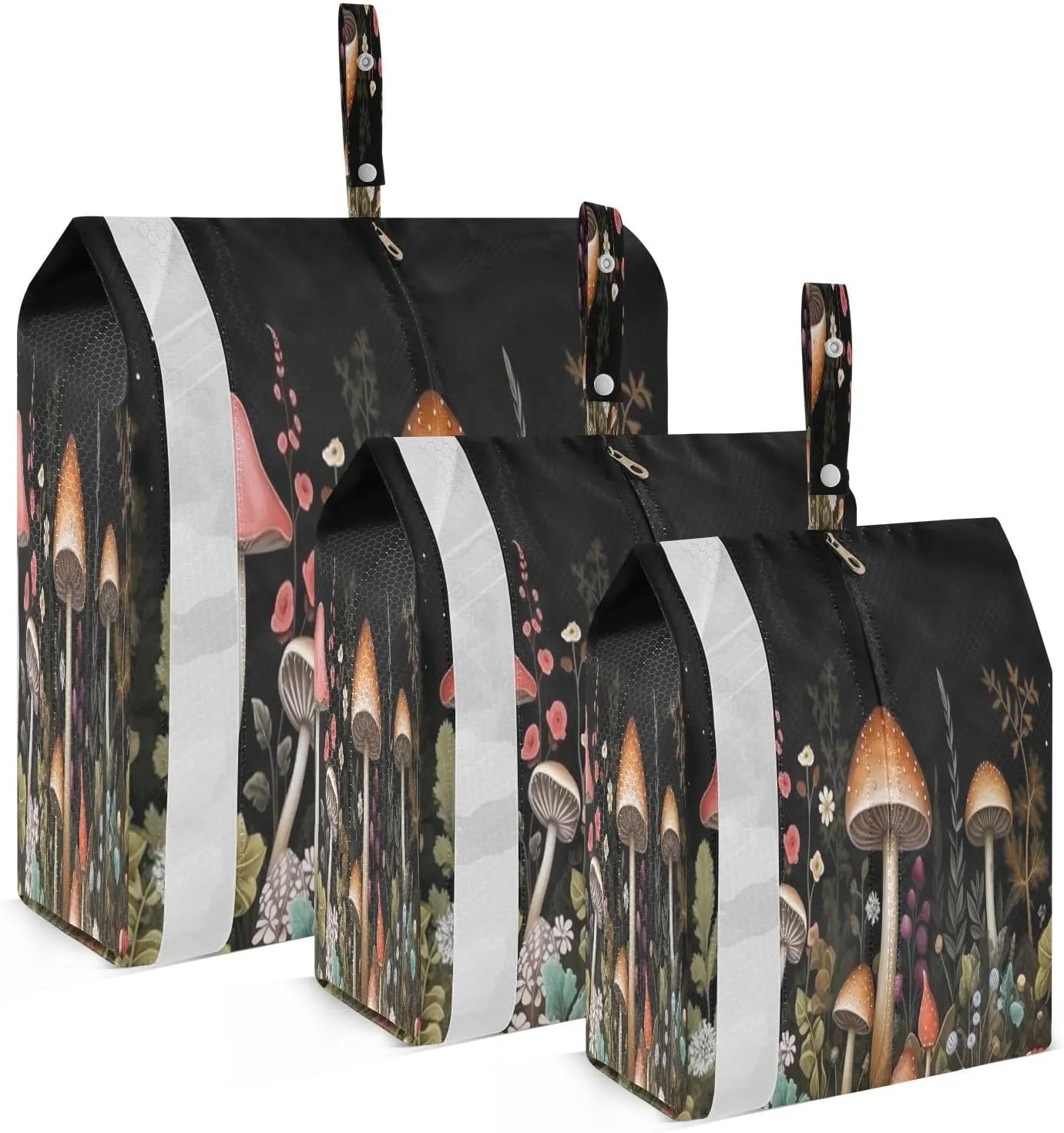 SPRIPORT Plant Mushroom Leaves Cartoon 3 Set Compression Packing Cubes for Travel Lightweight Luggage Organizer Bags for Carry on Suitcase Luggage Cubes for Woman Man Clothes Vacation