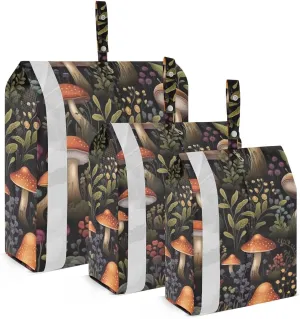 SPRIPORT Plants Mushrooms Leave Cartoon 3 Set Compression Packing Cubes for Travel Lightweight Luggage Organizer Bags for Carry on Suitcase Travel Accessories for Man Woman Clothes Vacation