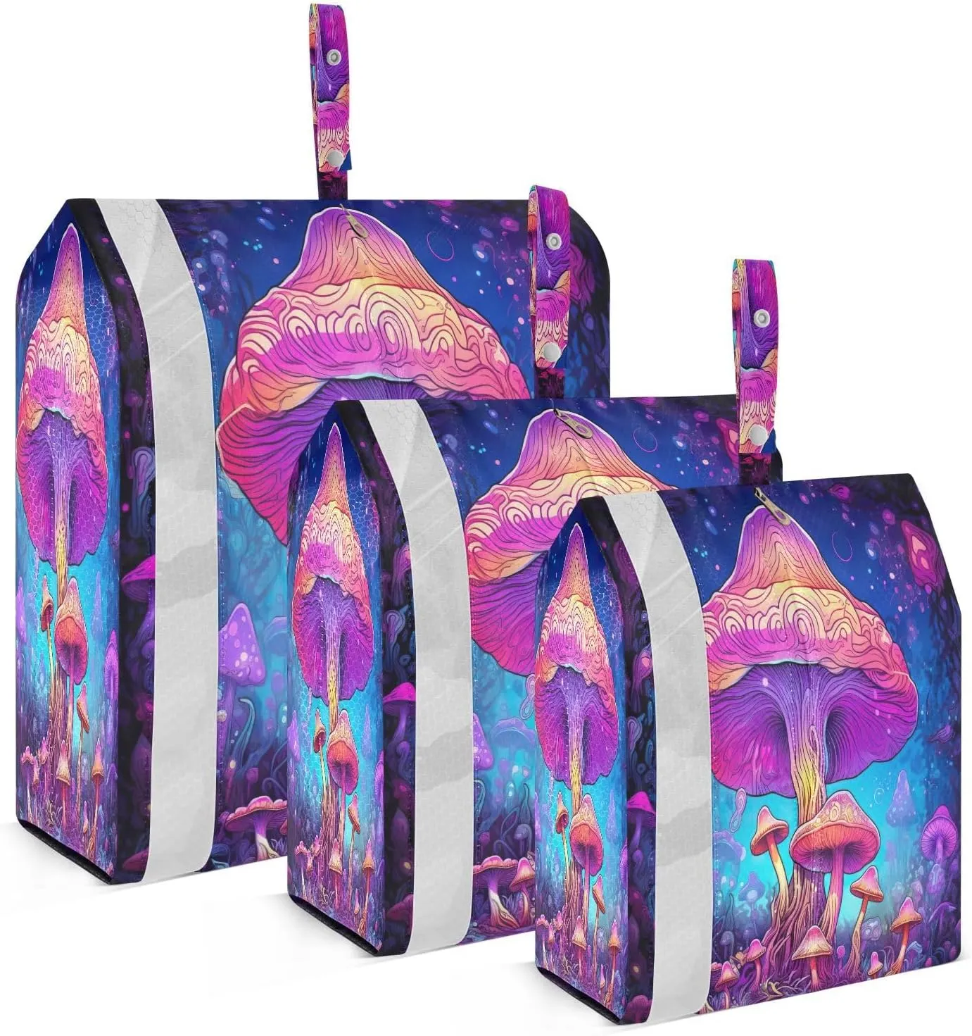 SPRIPORT Plants Mushrooms Leaves 3 Set Compression Packing Cubes for Travel Lightweight Luggage Organizer Bags for Carry on Suitcase Travel Cubes for Man Woman Clothes Vacation