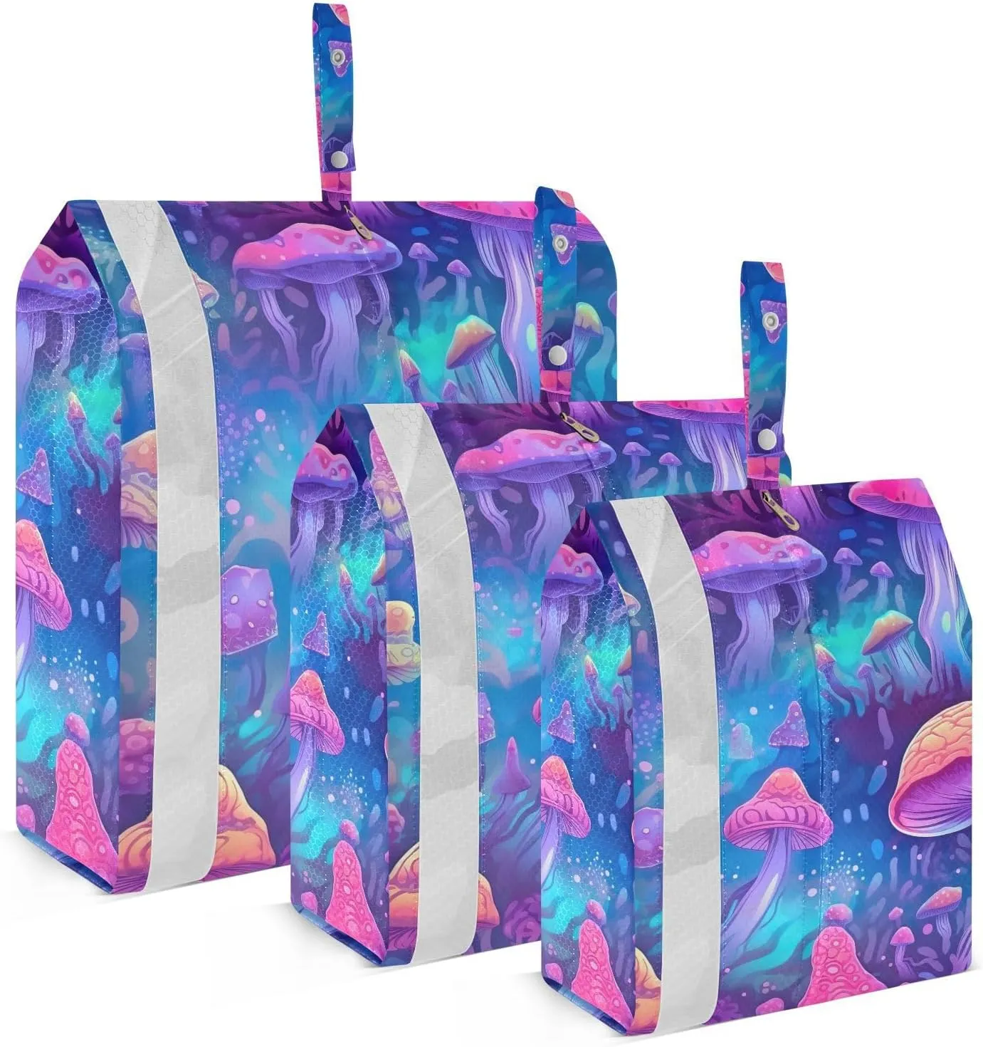 SPRIPORT Psychedelic Mushroom 3 Set Compression Packing Cubes for Travel Lightweight Luggage Organizer Bags for Carry on Suitcase Luggage Cubes for Man Woman Vacation Clothes