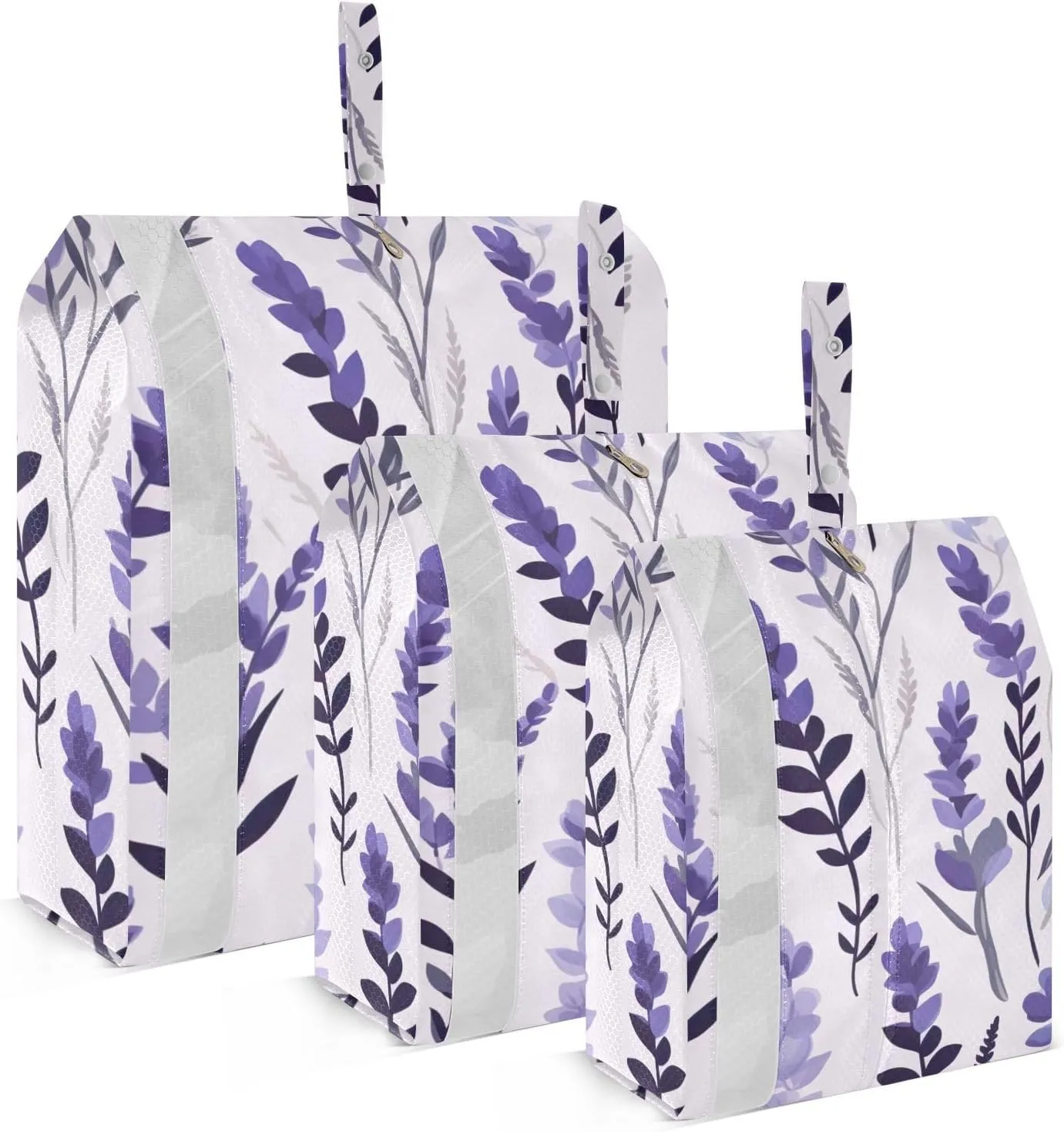 SPRIPORT Purple Plants 3 Set Compression Packing Cubes for Travel Lightweight Luggage Organizer Bags for Carry on Suitcase Travel Essentials for Woman Man Clothes Vacation
