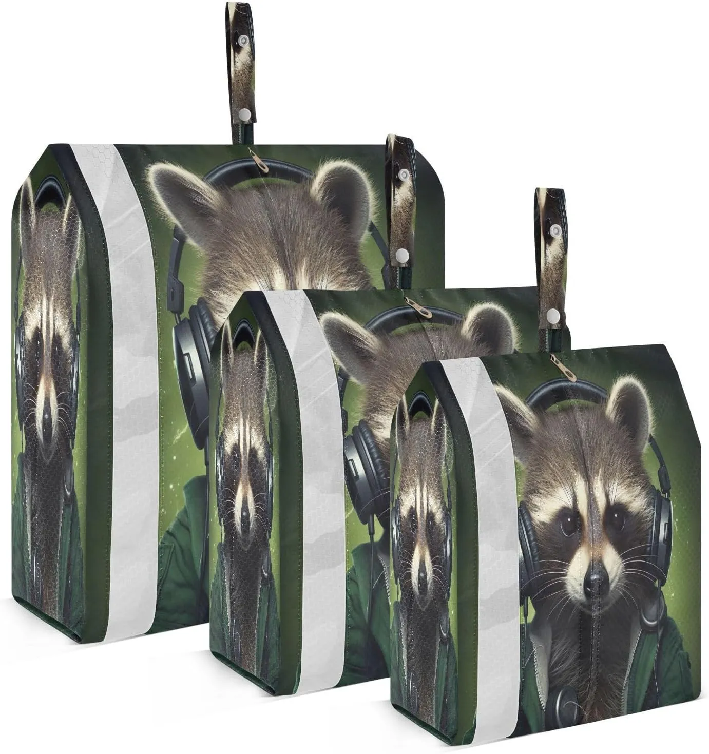 SPRIPORT Raccoon Music 3 Set Compression Packing Cubes for Travel Lightweight Luggage Organizer Bags for Carry on Suitcase Luggage Cubes for Woman Man Clothes Vacation