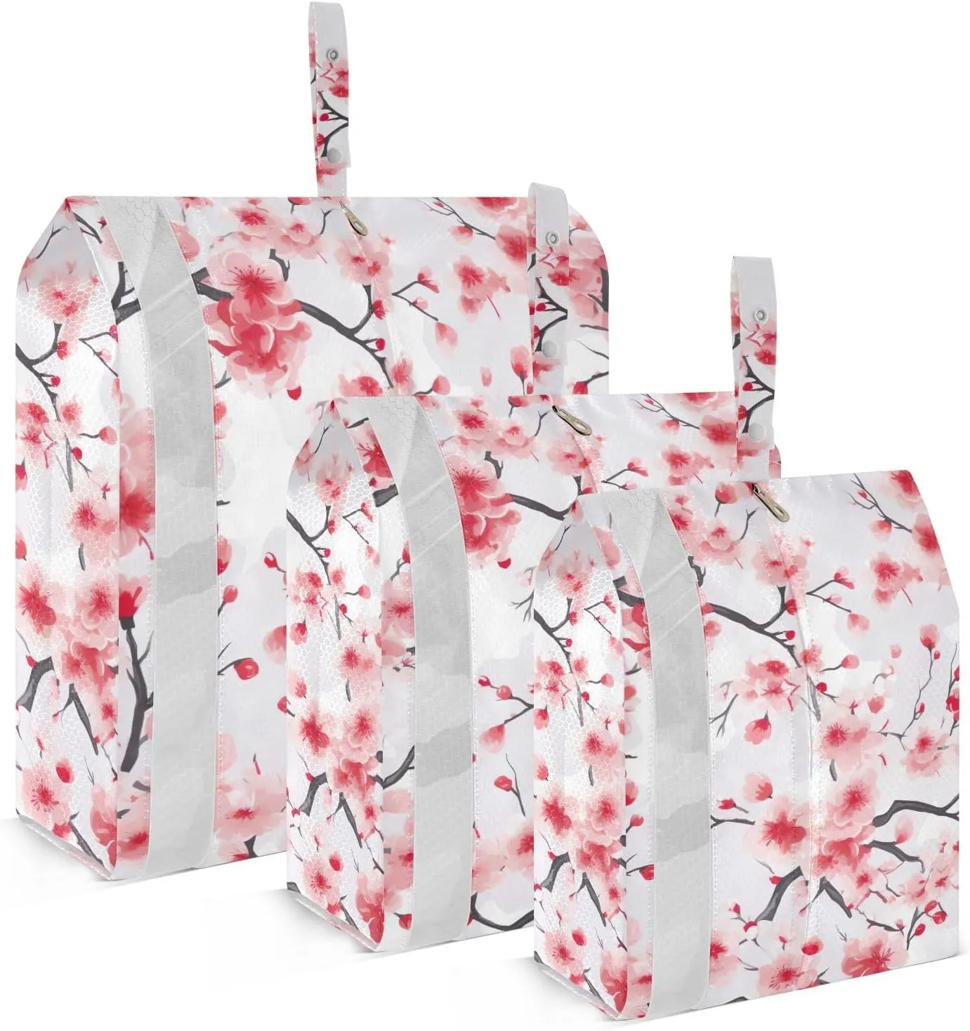 SPRIPORT Red Cherry Flowers Branches 3 Set Compression Packing Cubes for Travel Lightweight Luggage Organizer Bags for Carry on Suitcase Travel Storage Bags for Woman Man Clothes Vacation