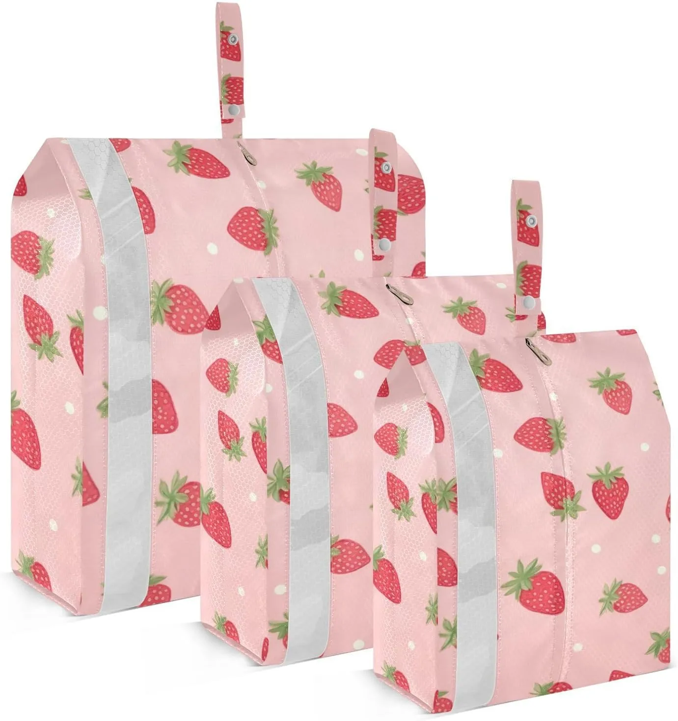 SPRIPORT Red Fruit Strawberry Cartoon 3 Set Compression Packing Cubes for Travel Lightweight Luggage Organizer Bags for Carry on Suitcase Travel Essentials for Vacation Man Woman Clothes