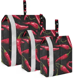 SPRIPORT Red Pepper Spicy 3 Set Compression Packing Cubes for Travel Lightweight Luggage Organizer Bags for Carry on Suitcase Travel Cubes for Man Woman Vacation Clothes