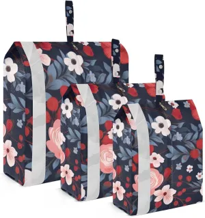 SPRIPORT Red Poppies 3 Set Compression Packing Cubes for Travel Lightweight Luggage Organizer Bags for Carry on Suitcase Travel Cubes for Man Woman Clothes Vacation