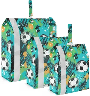 SPRIPORT Soccer Football Sport 3 Set Compression Packing Cubes for Travel Lightweight Luggage Organizer Bags for Carry on Suitcase Travel Storage Bags for Woman Man Vacation Clothes