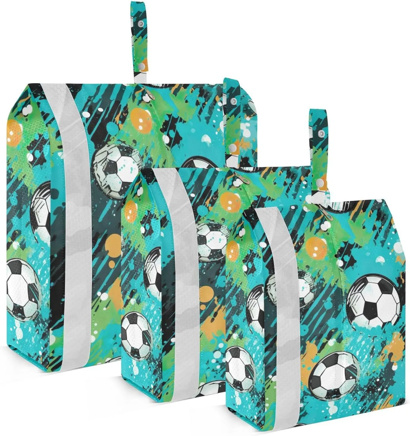 SPRIPORT Soccer Football Sport 3 Set Compression Packing Cubes for Travel Lightweight Luggage Organizer Bags for Carry on Suitcase Travel Storage Bags for Woman Man Vacation Clothes