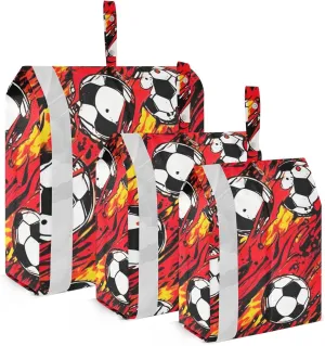 SPRIPORT Soccers Ball Red 3 Set Compression Packing Cubes for Travel Lightweight Luggage Organizer Bags for Carry on Suitcase Travel Storage Bags for Vacation Man Woman Clothes