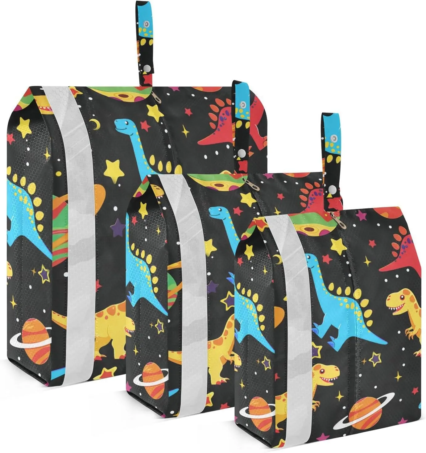SPRIPORT Space Dinosaur Star 3 Set Compression Packing Cubes for Travel Lightweight Luggage Organizer Bags for Carry on Suitcase Luggage Cubes for Man Woman Vacation Clothes