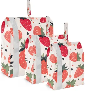 SPRIPORT Strawberries Cartoon Red 3 Set Compression Packing Cubes for Travel Lightweight Luggage Organizer Bags for Carry on Suitcase Travel Storage Bags for Woman Man Clothes Vacation