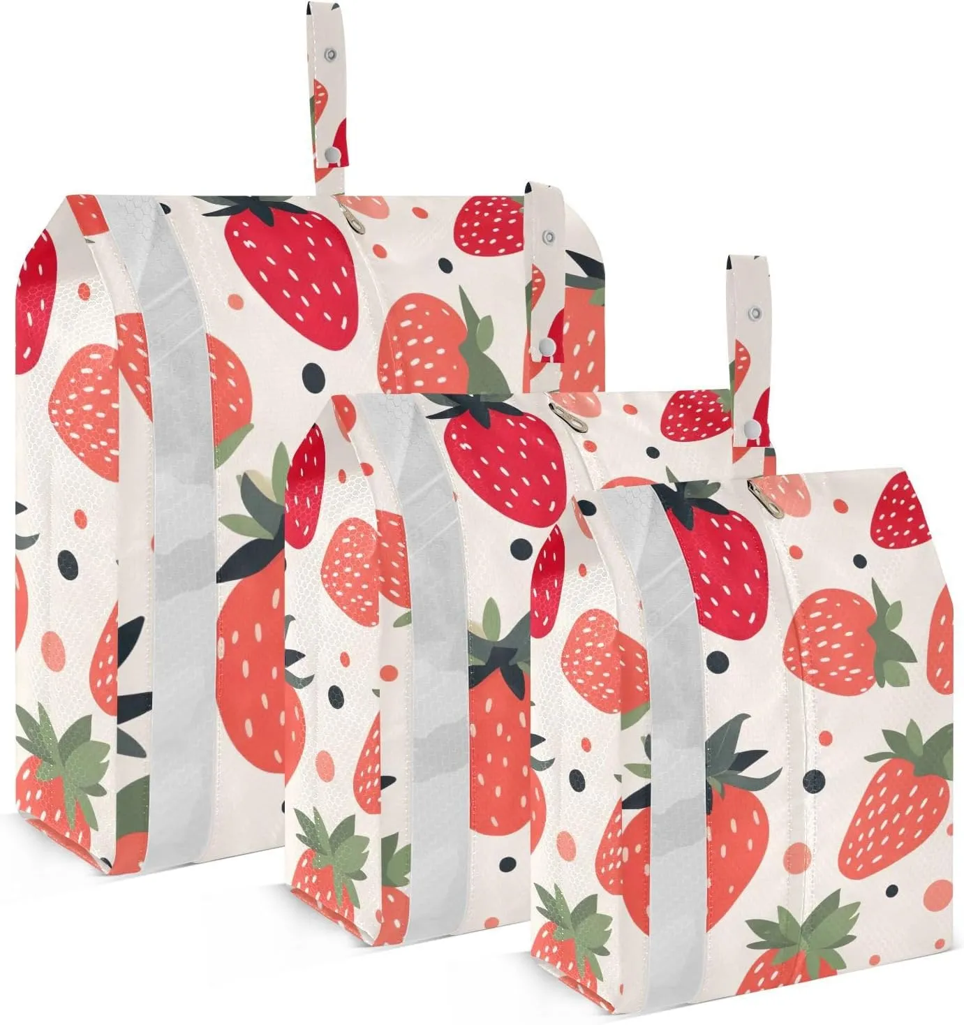 SPRIPORT Strawberries Cartoon Red 3 Set Compression Packing Cubes for Travel Lightweight Luggage Organizer Bags for Carry on Suitcase Travel Storage Bags for Woman Man Clothes Vacation