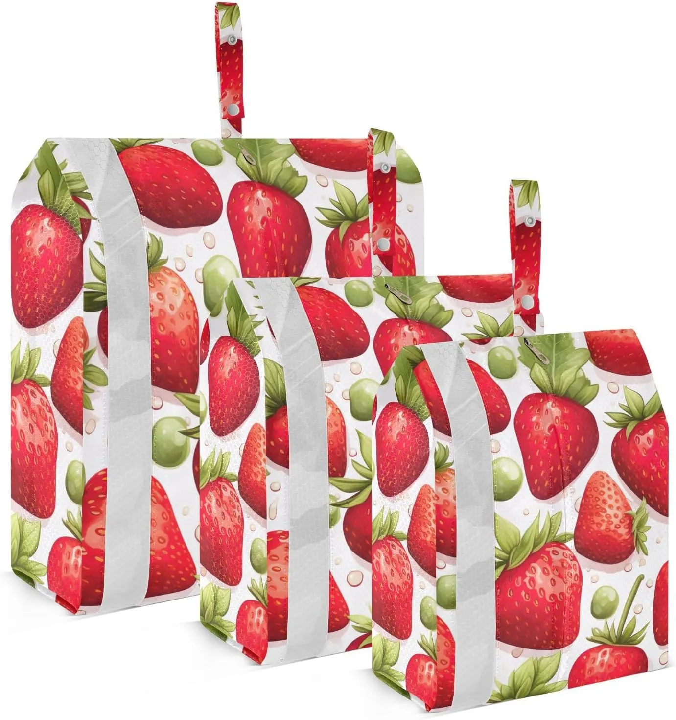 SPRIPORT Strawberry Fruit Red 3 Set Compression Packing Cubes for Travel Lightweight Luggage Organizer Bags for Carry on Suitcase Travel Storage Bags for Vacation Man Woman Clothes