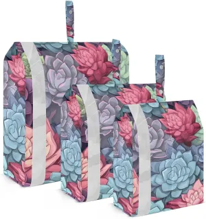 SPRIPORT Succulents Cactus Red 3 Set Compression Packing Cubes for Travel Lightweight Luggage Organizer Bags for Carry on Suitcase Travel Cubes for Woman Man Clothes Vacation